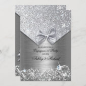 chique folie zilveren glitters sequins glinsterend kaart (Voorkant / Achterkant)