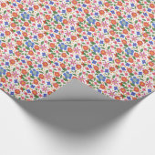 Chique Folk Art Stijl Bloemen op Wit Inpakpapier (Hoek)