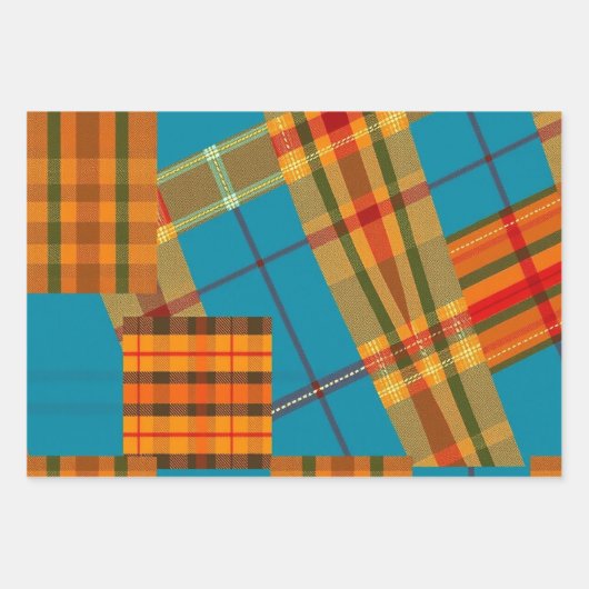 chique folk plaid inpakpapier vel (Voorkant 3)