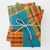 chique folk plaid inpakpapier vel (In situ)