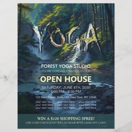 Chique Forest YOGA Verborgen Tekst Meditatie Instr Flyer (Voorkant)