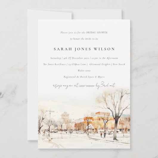 Chique Forgo North Dakota Stadsgezicht Bruidsdouch Kaart (Voorkant)