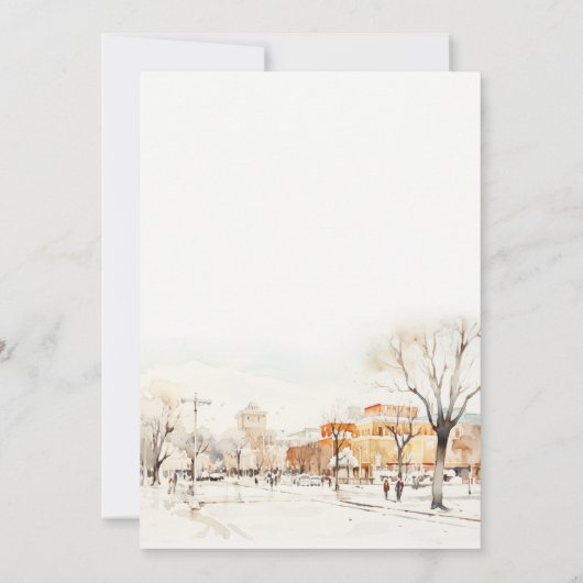 Chique Forgo North Dakota Stadsgezicht Bruidsdouch Kaart (Achterkant)