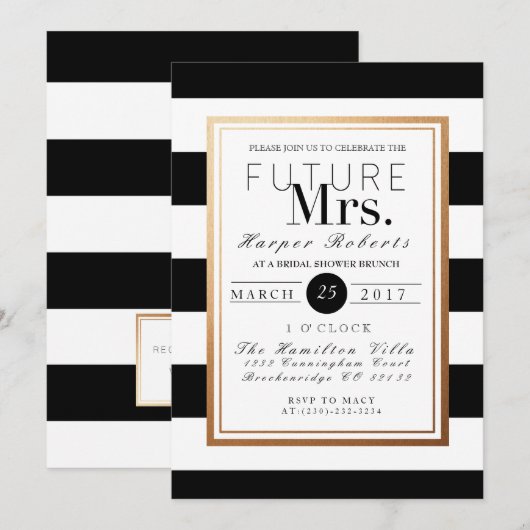 Chique & Formeel Vrijgezellenfeest | Goud & Zwart Kaart (Voorkant / Achterkant)