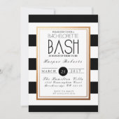 Chique & Formele Bachelorette Bash | Goud & Zwart Kaart (Voorkant)