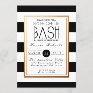 Chique & Formele Bachelorette Bash Goud & Zwart Kaart