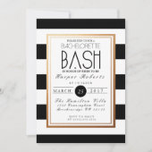 Chique & Formele Bachelorette Bash | Goud & Zwart Kaart (Voorkant)