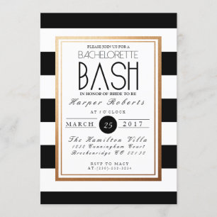 Chique & Formele Bachelorette Bash   Goud & Zwart Kaart