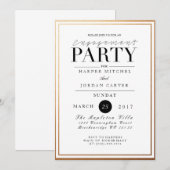 Chique & Formele Engagement Party | Gouden folie u Kaart (Voorkant / Achterkant)