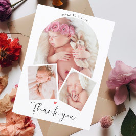 Chique Foto Arch Collage Baby Shower Bedankt Kaart
