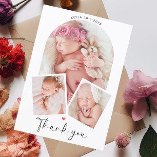 Chique Foto Arch Collage Baby Shower Bedankt Kaart