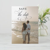 Chique foto bewaar de datum save the date (Staand voorkant)