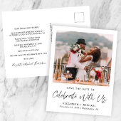 Chique foto bruiloft receptie Opslaan van de datum Aankondigingskaart