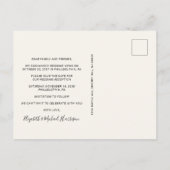 Chique Foto Cream Bruiloft Receptie Save The Date Aankondigingskaart (Achterkant)