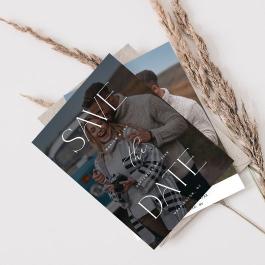 Chique foto Grand Save the Date 2 Kaart