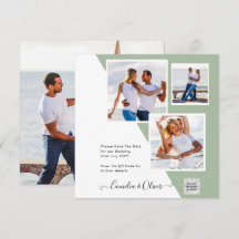 Chique Foto Huwelijksuitnodiging QR Code Bewaar Da