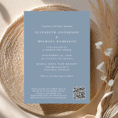 Chique foto QR-code alles in één stoffige blauwe b Kaart