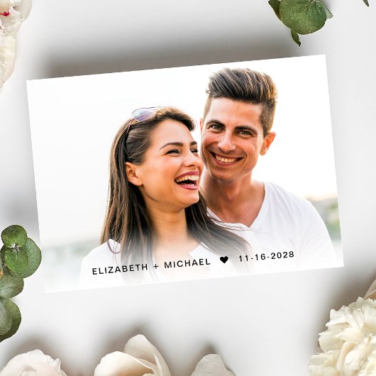 Chique foto QR code bruiloft RSVP Kaartje