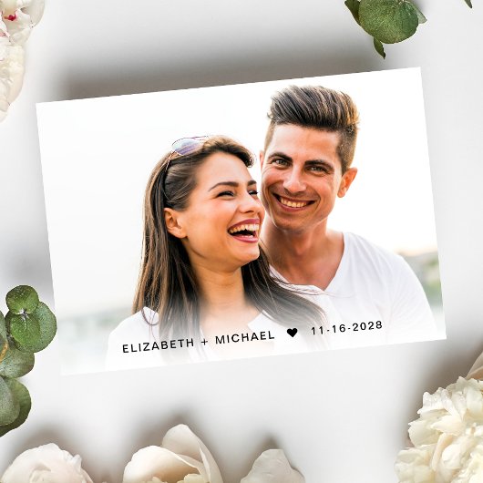 Chique Foto QR Code Cream Bruiloft RSVP Kaartje