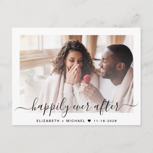 Chique foto QR-code Sla de datum op Aankondigingskaart (Voorkant)