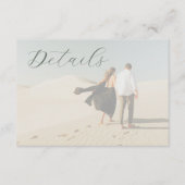 Chique Foto Sage Groene Kalligrafie RSVP Informatiekaartje (Voorkant)