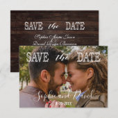 Chique foto SAVE DE DATUM Bruiloft Typografie The Date (Voorkant / Achterkant)