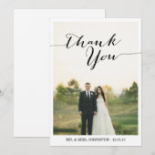 Chique foto trouw dank je kaarten (Voorkant / Achterkant)