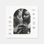 Chique foto trouwdatum servet (Voorkant)