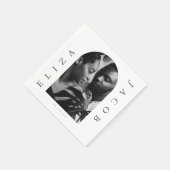 Chique foto trouwdatum servet (Hoek)