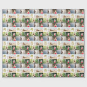 Chique fotocollage Gelukkig Verjaardag Gouden Schr Cadeaupapier (Vlak)