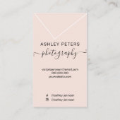 Chique fotografie blush roze rose goud script foto visitekaartje (Achterkant)