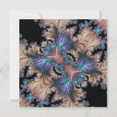 Chique fractale trouwkaart kaart (Achterkant)