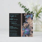 Chique fractale trouwkaart kaart (Staand voorkant)