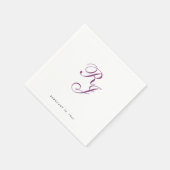 Chique framboos monogram bruiloft servetten (Hoek)