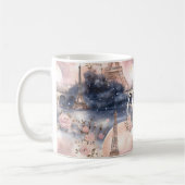 Chique Frans Blauw Roze Parijs Eiffeltoren Koffiemok (Links)