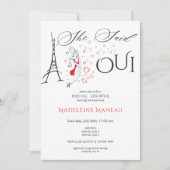 Chique Frans Parijzenaar Ze zei oui Vrijgezellenfe Kaart (Voorkant)