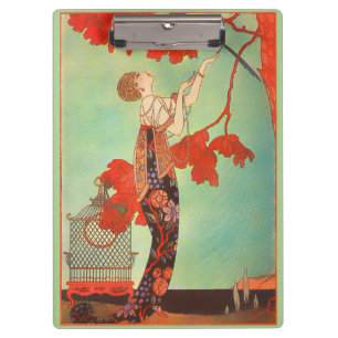 Chique Franse Art Nouveau papegaai vogelkooi tuin Klembord