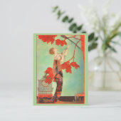 Chique Franse Art Nouveau Papegaai Vogelkooi Tuink Briefkaart (Staand voorkant)