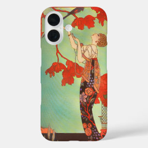 Chique Franse Art Nouveau Papegaai Vogelkooi Tuink iPhone 16 Hoesje
