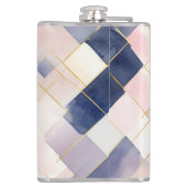 Chique Franse Blauwe Crème Blush Hoge Hakken Heupfles (Achterkant)