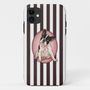 Chique Franse buldog en klassieke strepen Case-Mate iPhone Case