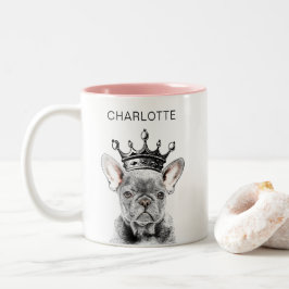 Chique Franse Bulldog franse kroon Tweekleurige Koffiemok