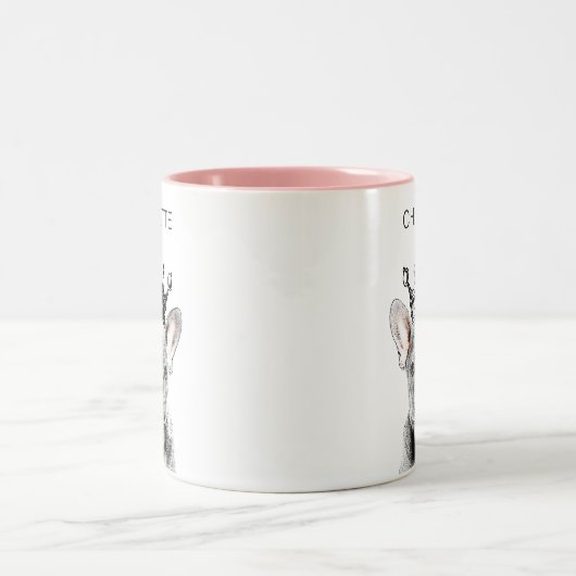 Chique Franse Bulldog franse kroon Tweekleurige Koffiemok (Center)