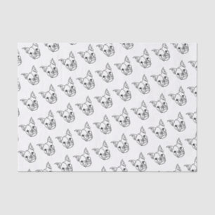 Chique Franse Bulldog Line Art: Bewerken Jouw teks Tissuepapier