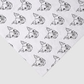 Chique Franse Bulldog Line Art: Bewerken Jouw teks Tissuepapier (Detail)