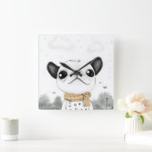 Chique Franse Bulldog Wandklok (Huis)