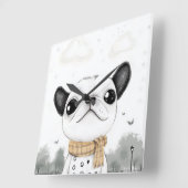 Chique Franse Bulldog Wandklok (Hoek)