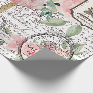 Chique Franse decoupage stijl met bloemstempels DI Cadeaupapier