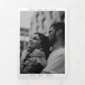 Chique franse foto alles in een bruiloft uitnodigi drieluik kaart (Cover)