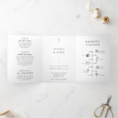 Chique franse foto alles in een bruiloft uitnodigi drieluik kaart (Binnen)